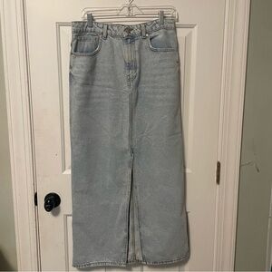 Mango Light Blue Denim Maxi Skirt Size Medium M